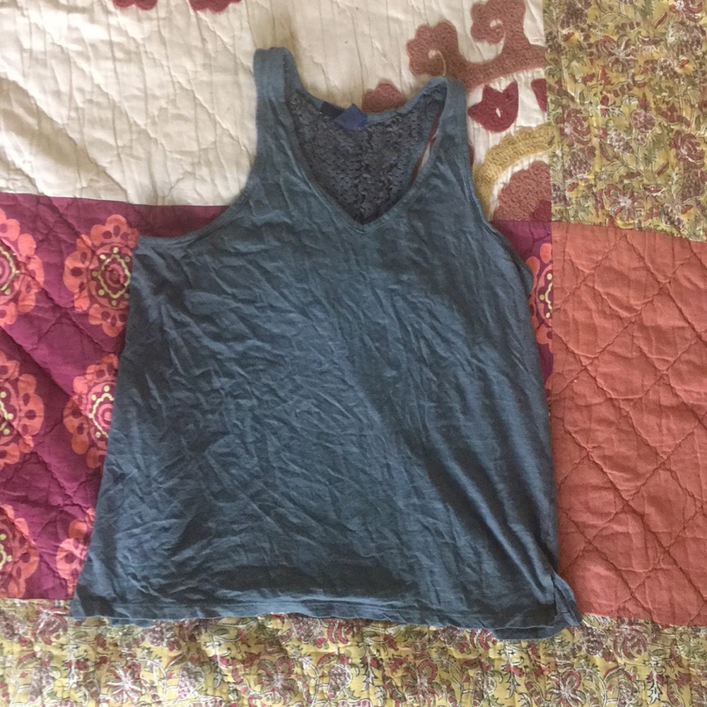 Gap Outlet Jade Green Relaxed Fit Lattice Tank